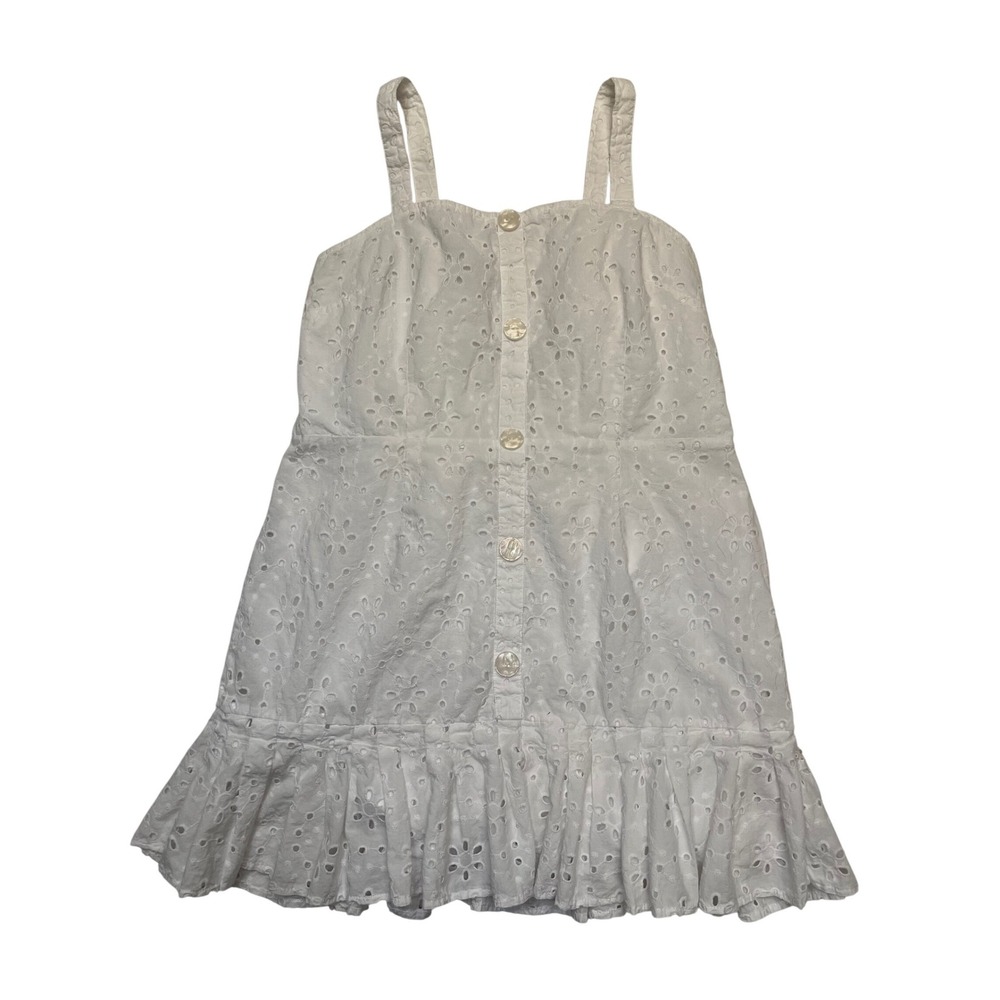 Alexis for Target White Eyelet Cottagecore 100% Cotton Ruffle Mini Dress M/L